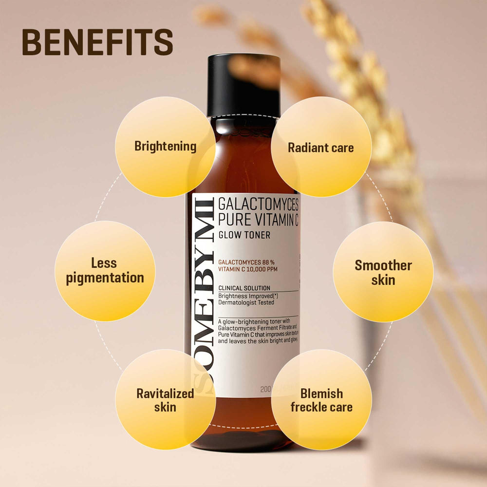 SOME BY MI Galactomyces Vitamin C Toner application demonstrates a gentle daily routine step.