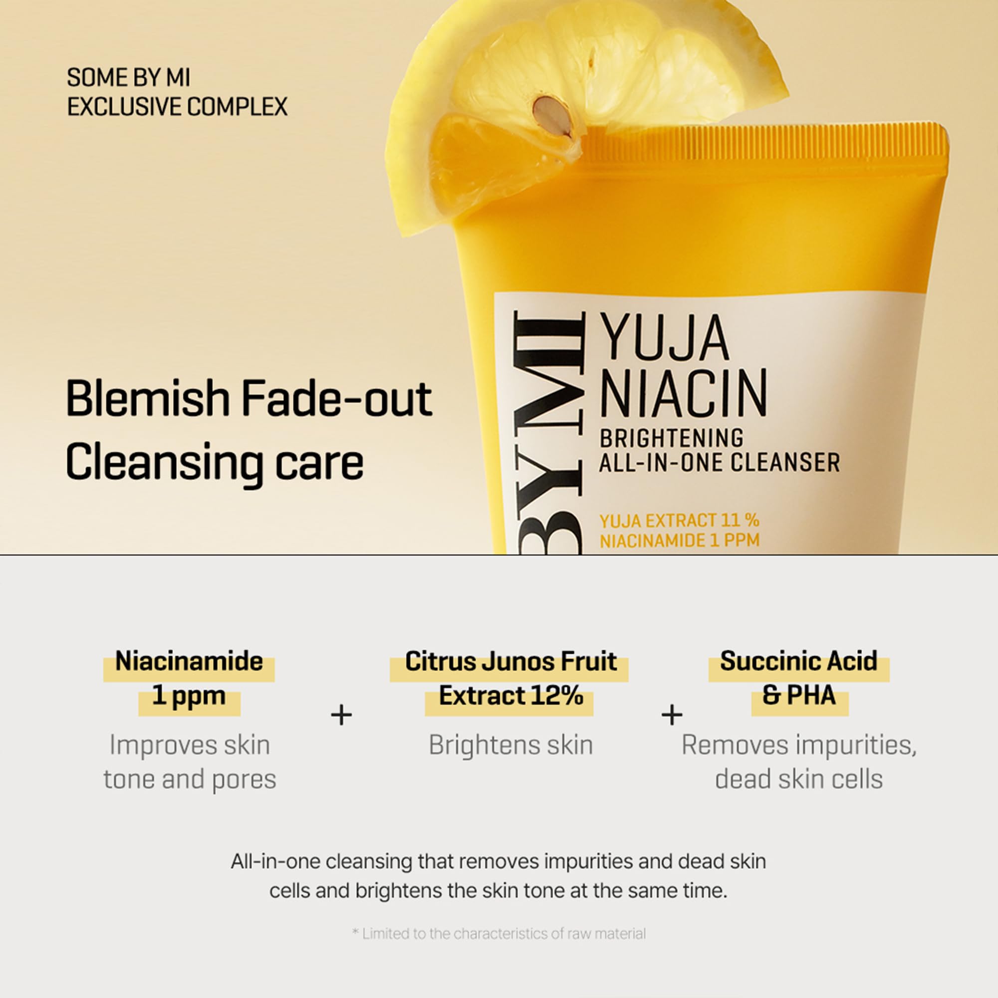 SOME BY MI Yuja Niacin All in One Cleanser low pH formula view for skin harmony.