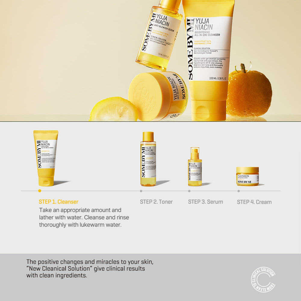 SOME BY MI Yuja Niacin All in One Cleanser morning routine setup for daily use.