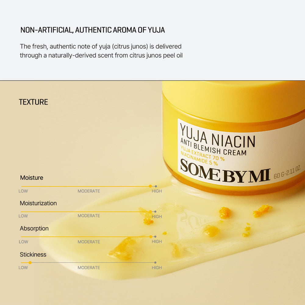 SOME BY MI Yuja Niacin Anti Blemish Cream on shelf signals premium Korean skincare