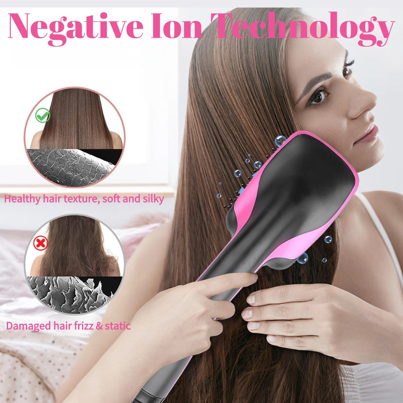 Sonalux hair dryer brush offers 3 settings and a cool shot for versatile styling.