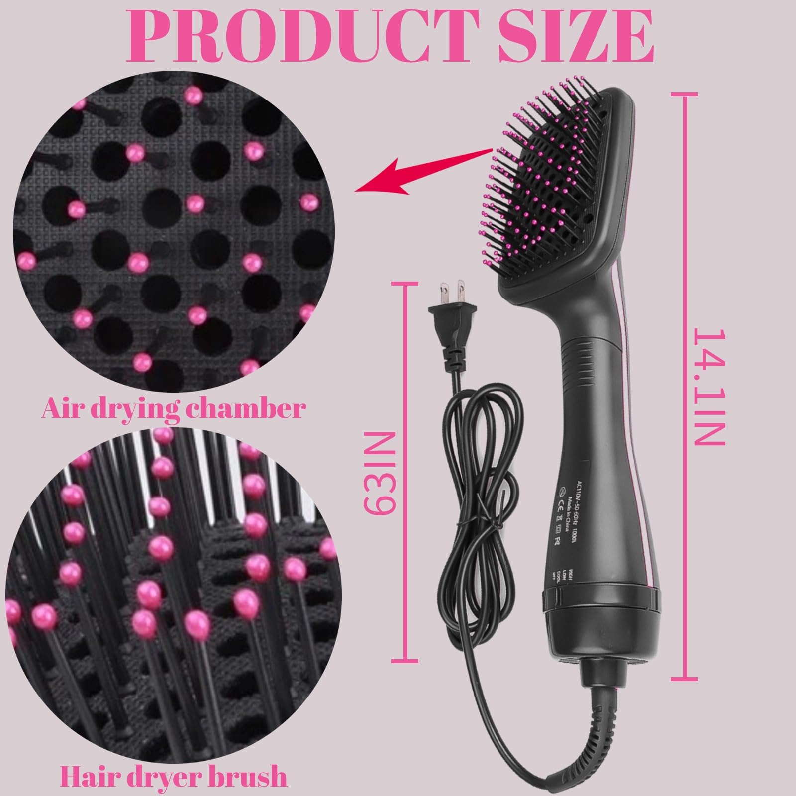 Sonalux paddle design helps detangle and smooth hair.