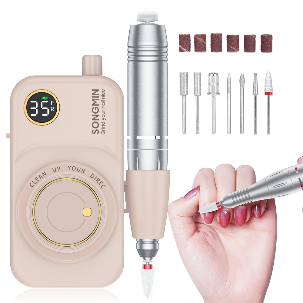 SONGMIN nail drill 35000rpm in use for precise acrylic shaping
