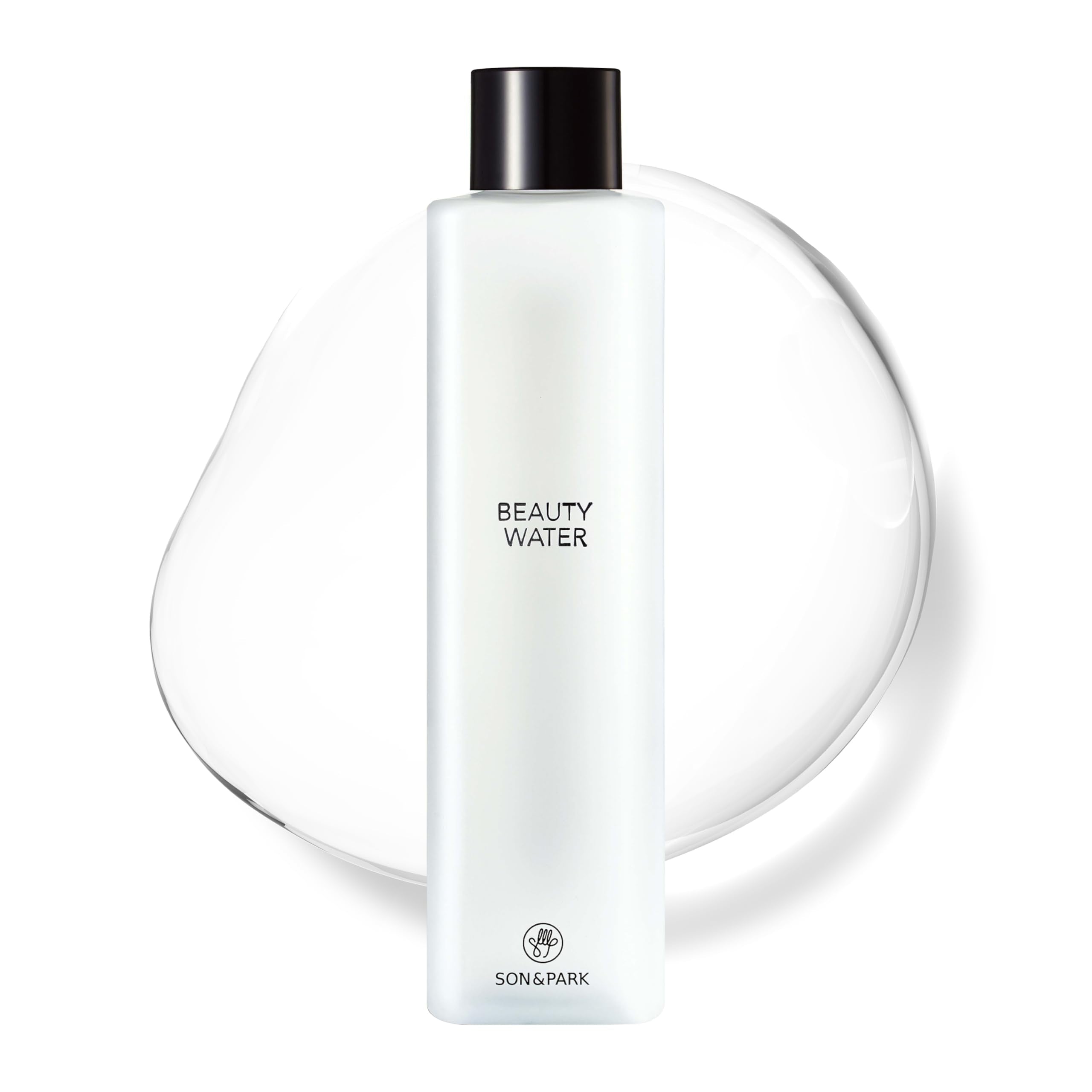 SON&PARK Beauty Water 340ml bottle for cleansing, hydration, and gentle exfoliation.