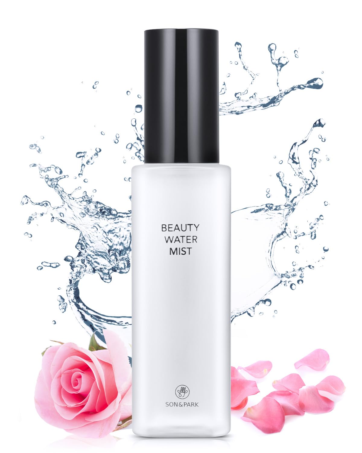 SON&PARK Beauty Water Mist bottle closeup showing travel-friendly hydration for skin refreshment.