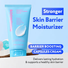 SOONDING Coconut Hydro Barrier Cream texture close-up showing lightweight absorption.