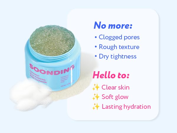 SOONDING Non-stripping cleanser image conveys suitability for all skin types.