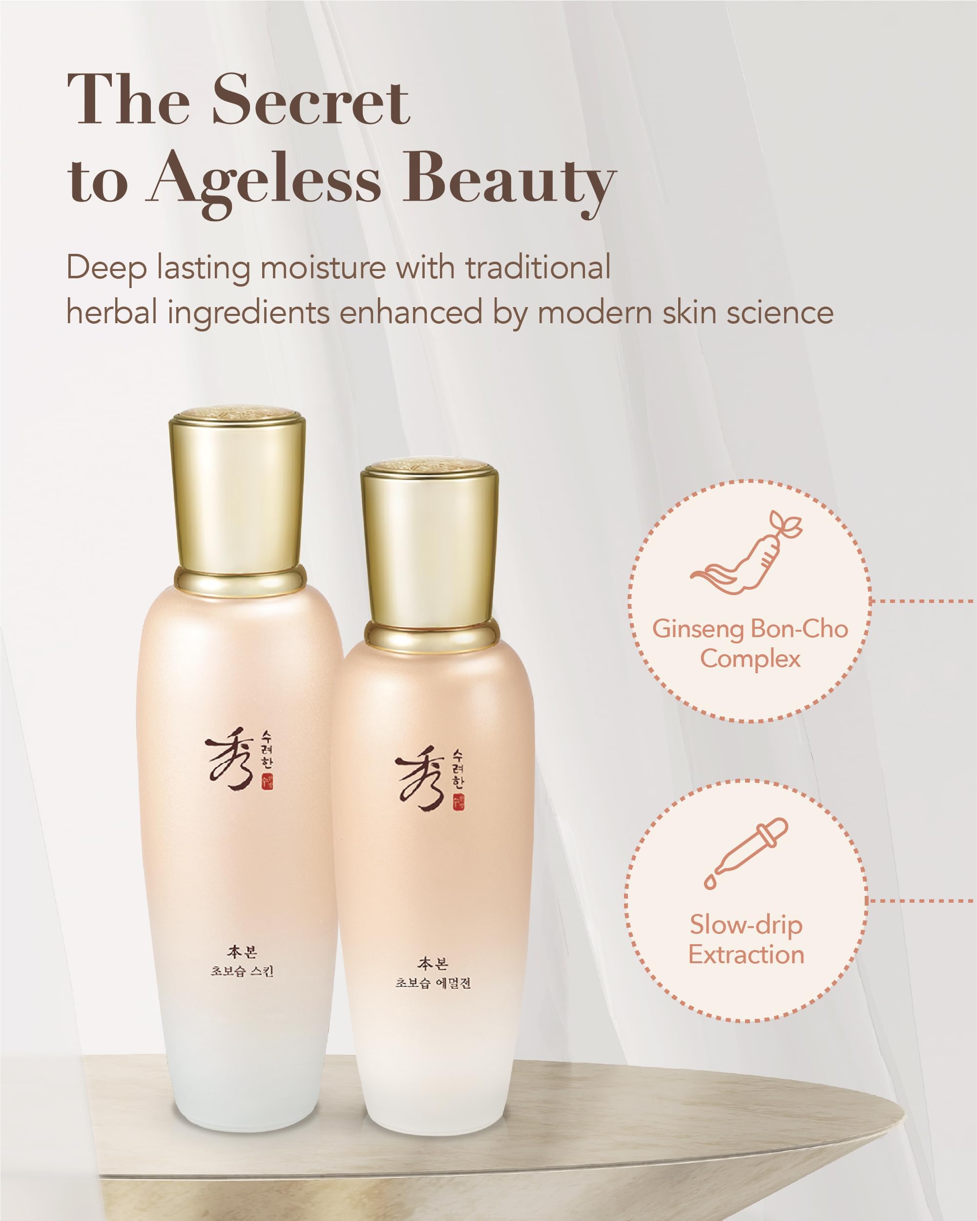 Sooryehan Bon Extra Moisture Emulsion bottle locks in hydration for smoother skin.