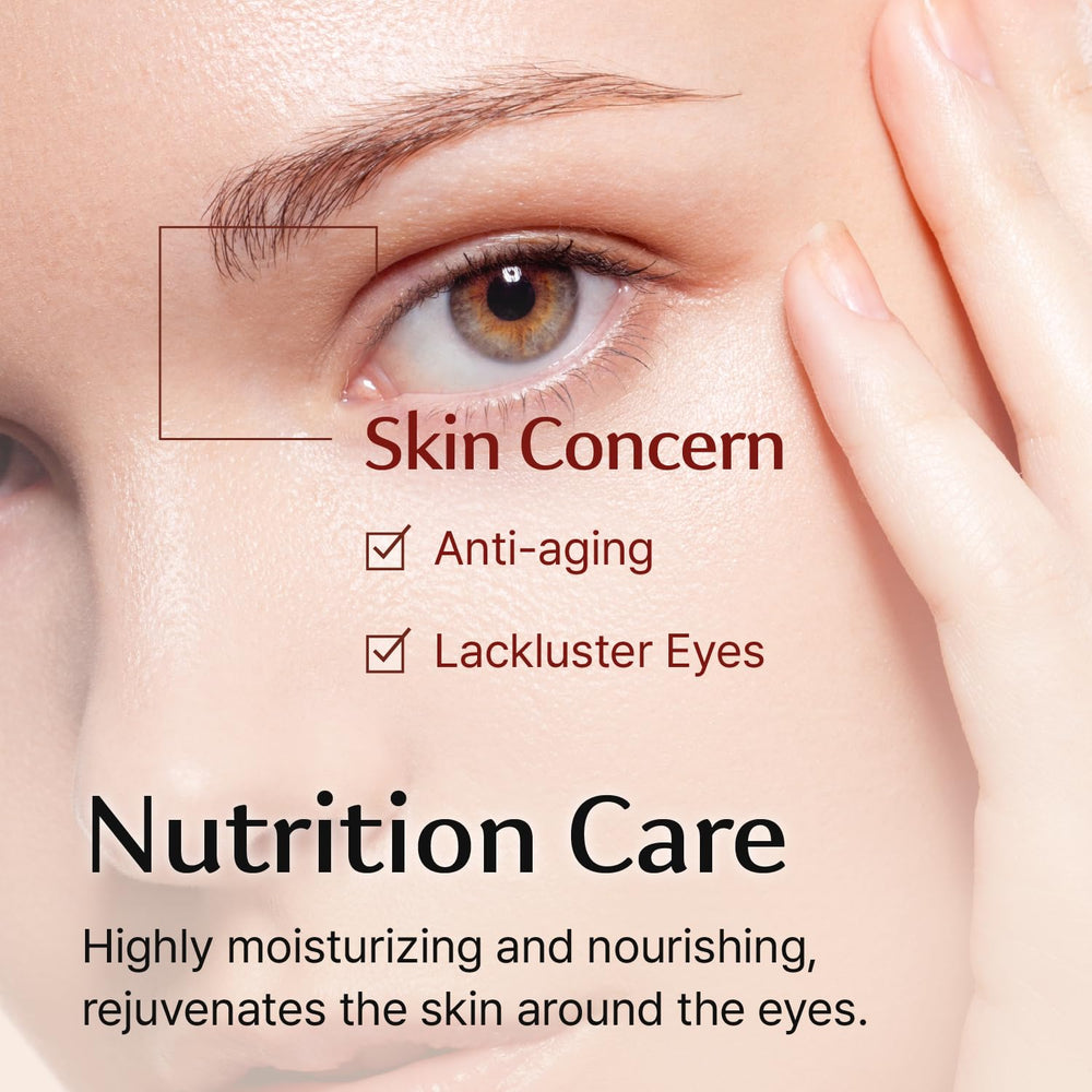 Sooryehan Hyobidam eye cream being applied under-eye for hydration.