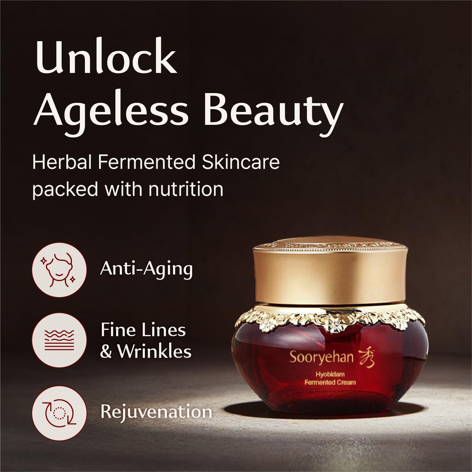 Close-up of Sooryehan Hyobidam Fermented Cream texture for night care