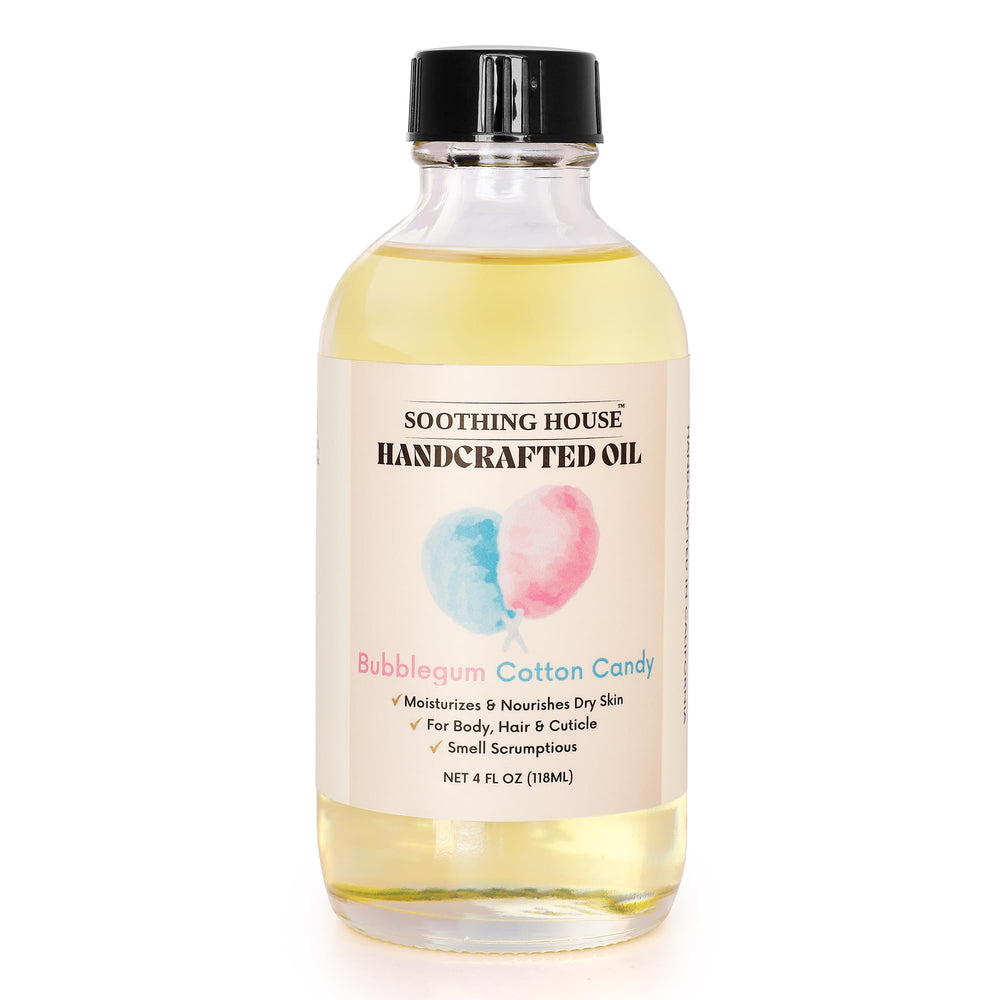 Soothing House Bubblegum Cotton Candy Oil ingredients: plant-based formula for gentle moisture.