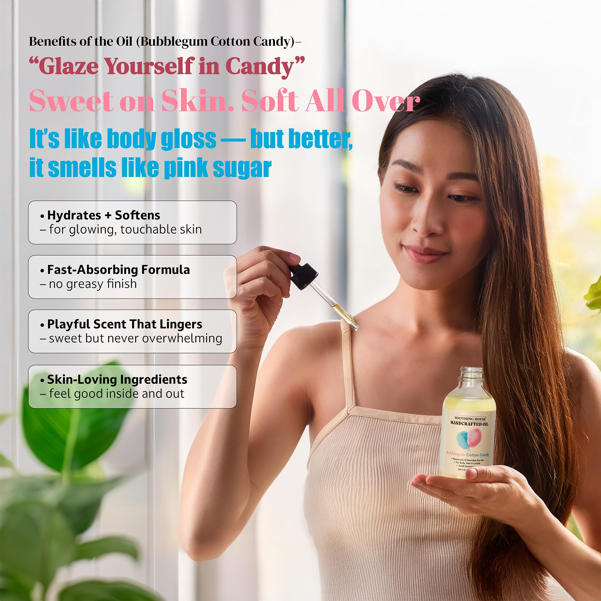 Soothing House Bubblegum Cotton Candy Oil USA-made: cruelty-free promise.