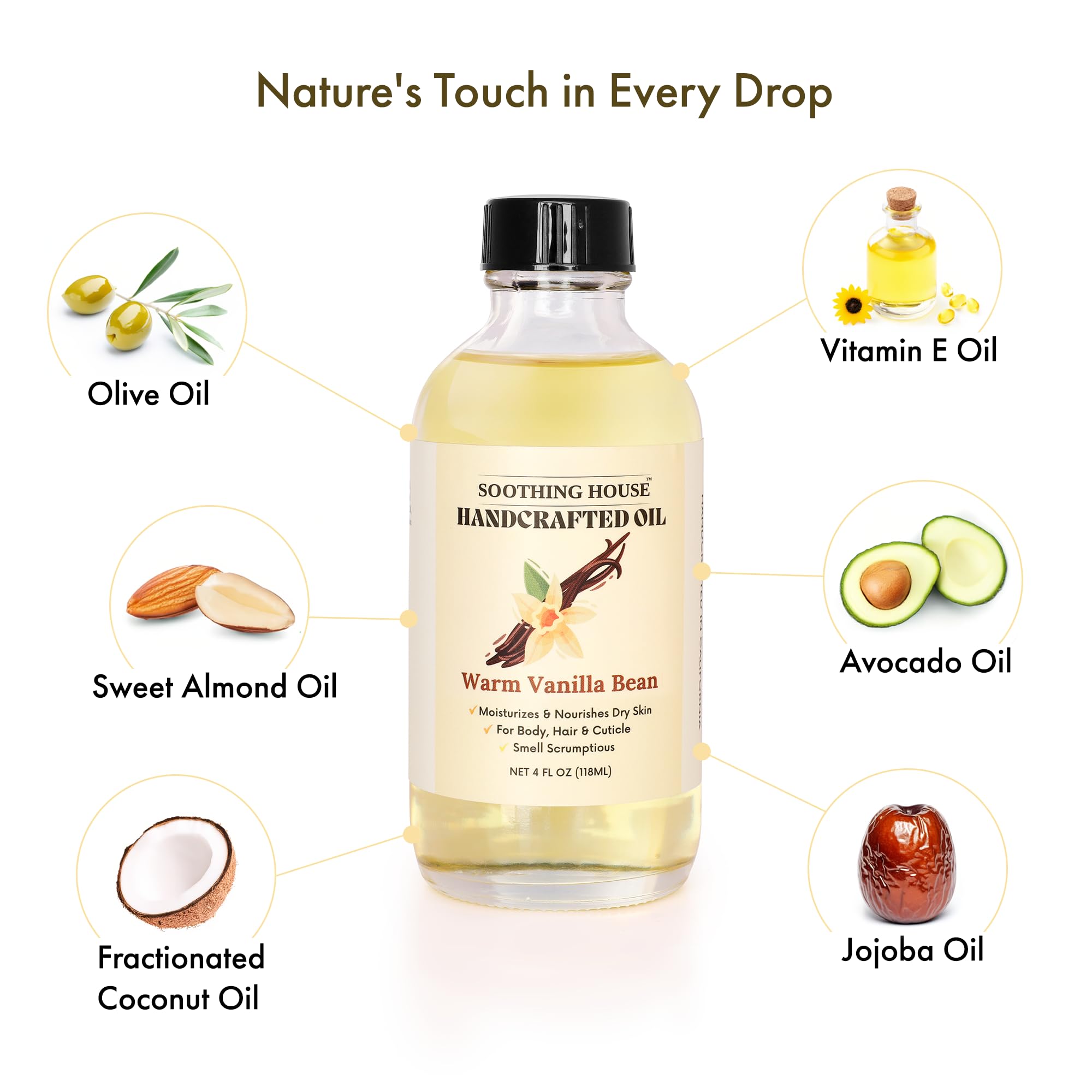 Soothing House cuticle care with Vanilla Bean Body Oil