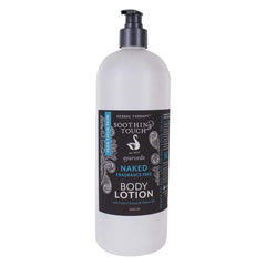 Soothing Touch Naked Body Lotion fragrance-free 32oz bottle delivers long-lasting hydration for dry skin.