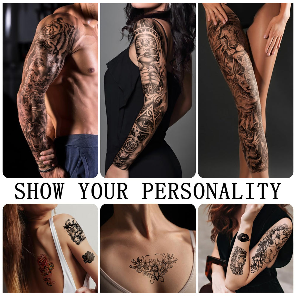 SOOVSY tatuajes temporales media brazo con águila imponente para estilo urbano