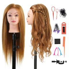 SOPHIRE mannequin head full-length hair close-up for precise practice and curls.