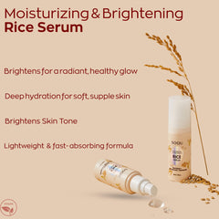 SOQU Rice Serum bottle in hand showing quick, lightweight daily application.