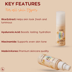 SOQU Rice Serum texture swirl reveals fast-absorbing, non-greasy finish.