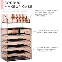Sorbus makeup organizer Bronze Glow finish adds modern, elegant appeal
