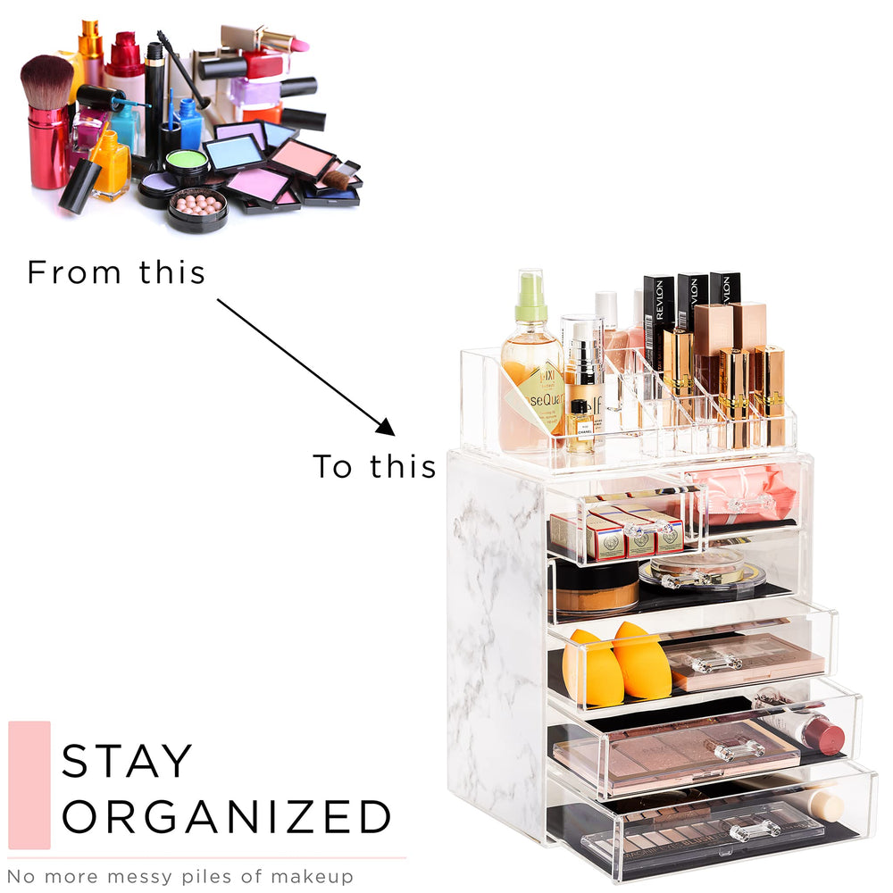 Sorbus compact dimensions—space-saving vanity organizer fits small desks.