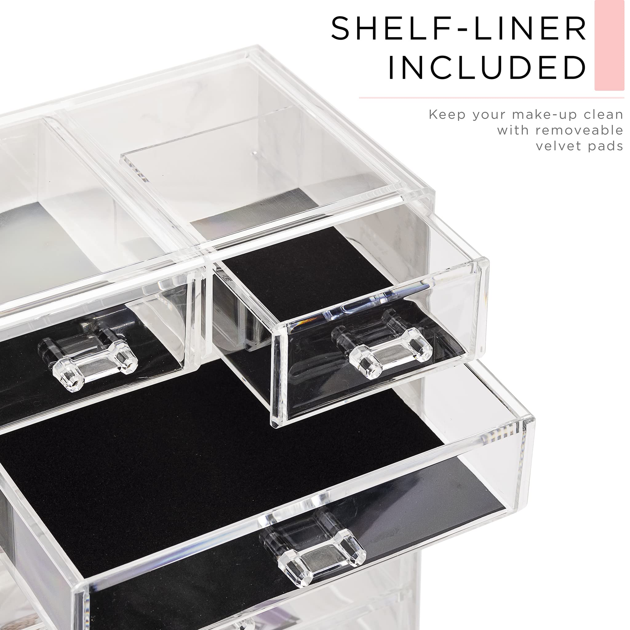 Sorbus jewelry storage compartment—great for pairing makeup with accessories.