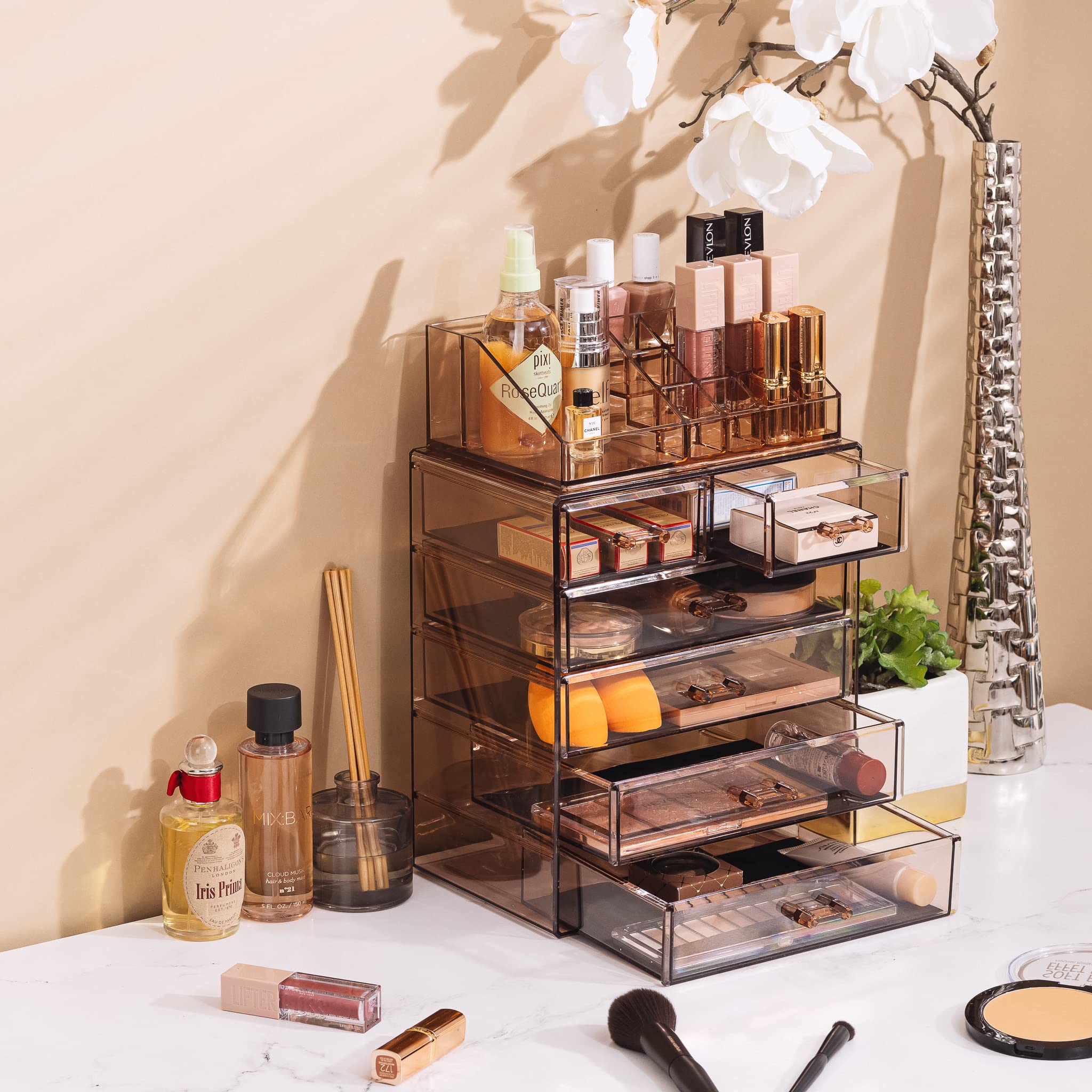 Sorbus makeup organizer shelf liner protects cosmetics and surfaces