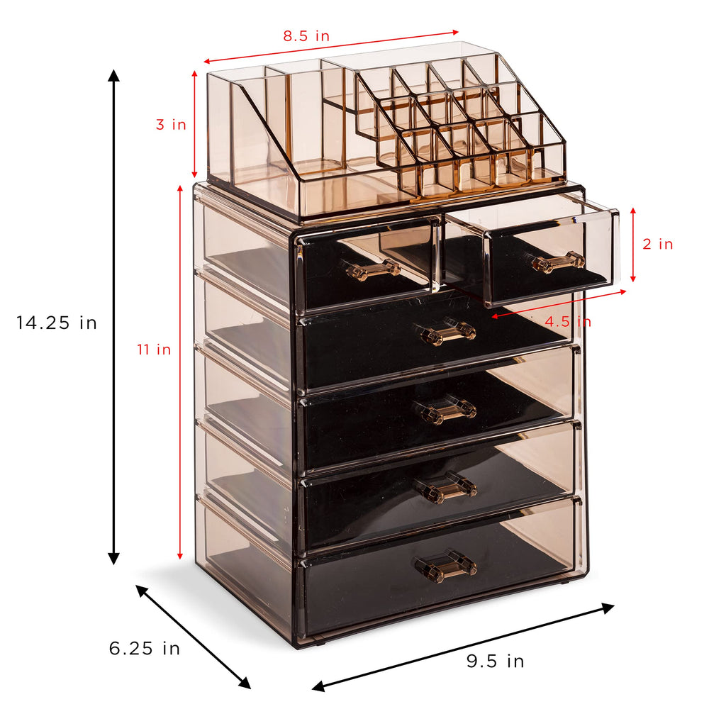 Sorbus makeup organizer small-side-drawer stores brushes and small essentials