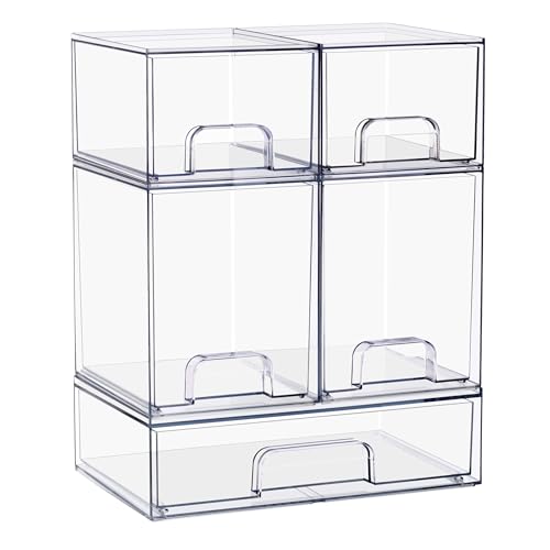 Sorbus acrylic storage containers small drawer for compact cosmetics organization