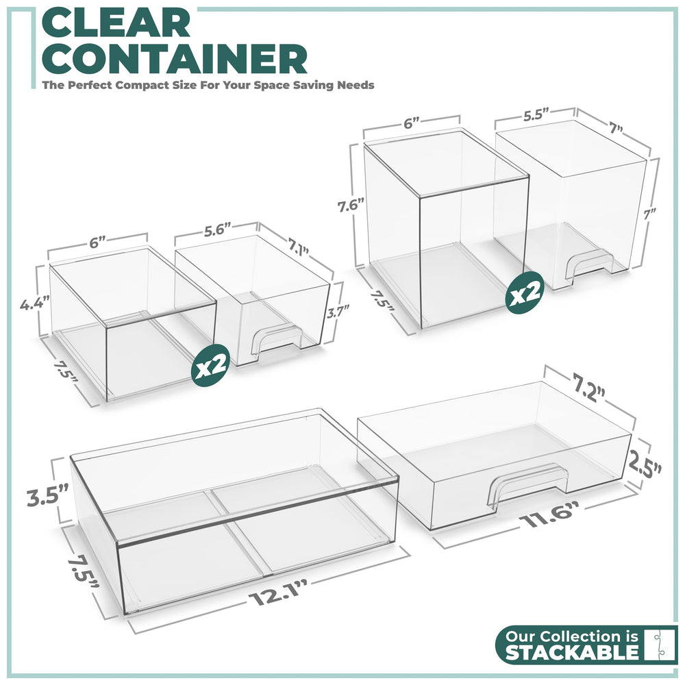 Sorbus acrylic storage containers wide drawer for palettes and bulk items