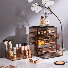 Sorbus bronze glow acrylic finish adds a modern, transparent look for visible organization.