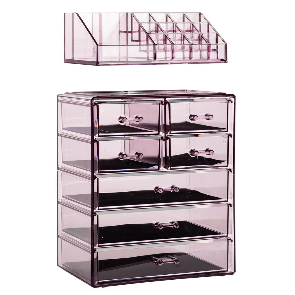 Sorbus clear cosmetic organizer dimensions fit snugly on most dresser surfaces