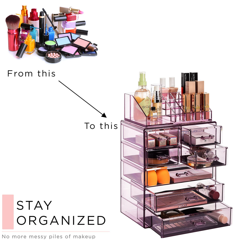Sorbus durable-clear acrylic organizer designed to stay stable on countertops and vanities