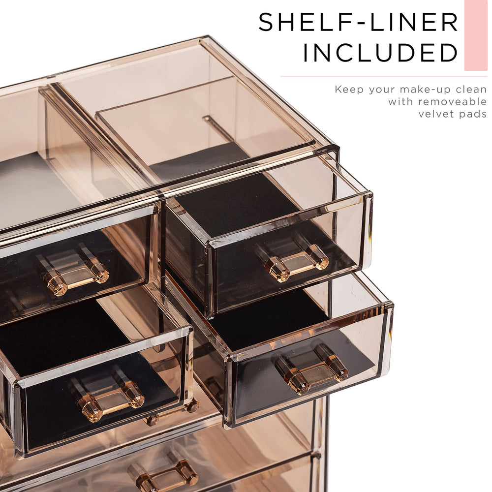 Sorbus lipstick-drawer-organization keeps lipstick and liners neatly separated and accessible.
