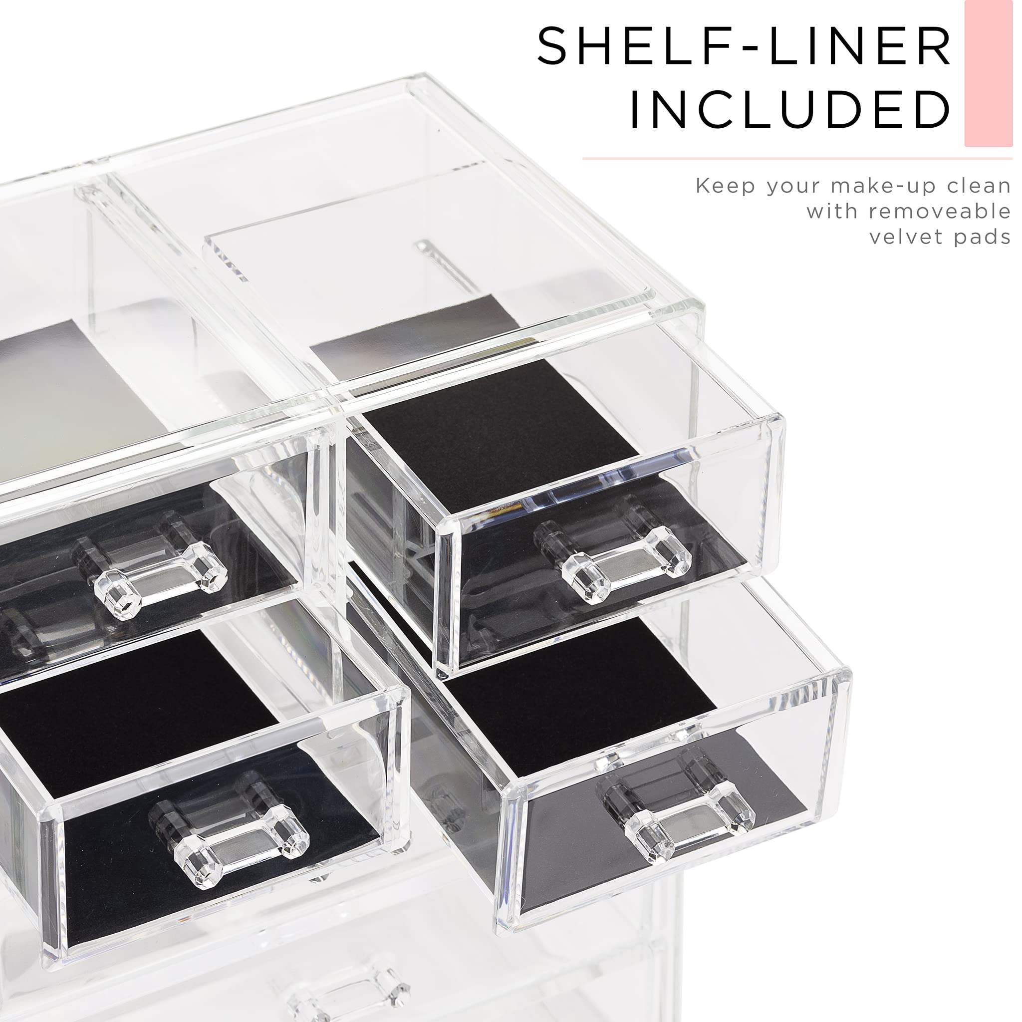 Sorbus lipstick tray and brush organizer keeps cosmetics accessible during busy mornings