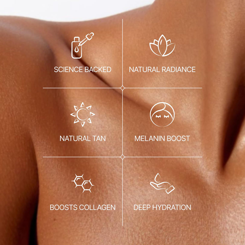 Sorelle Beauty tanning drops illustrate gradual, even toning over weeks
