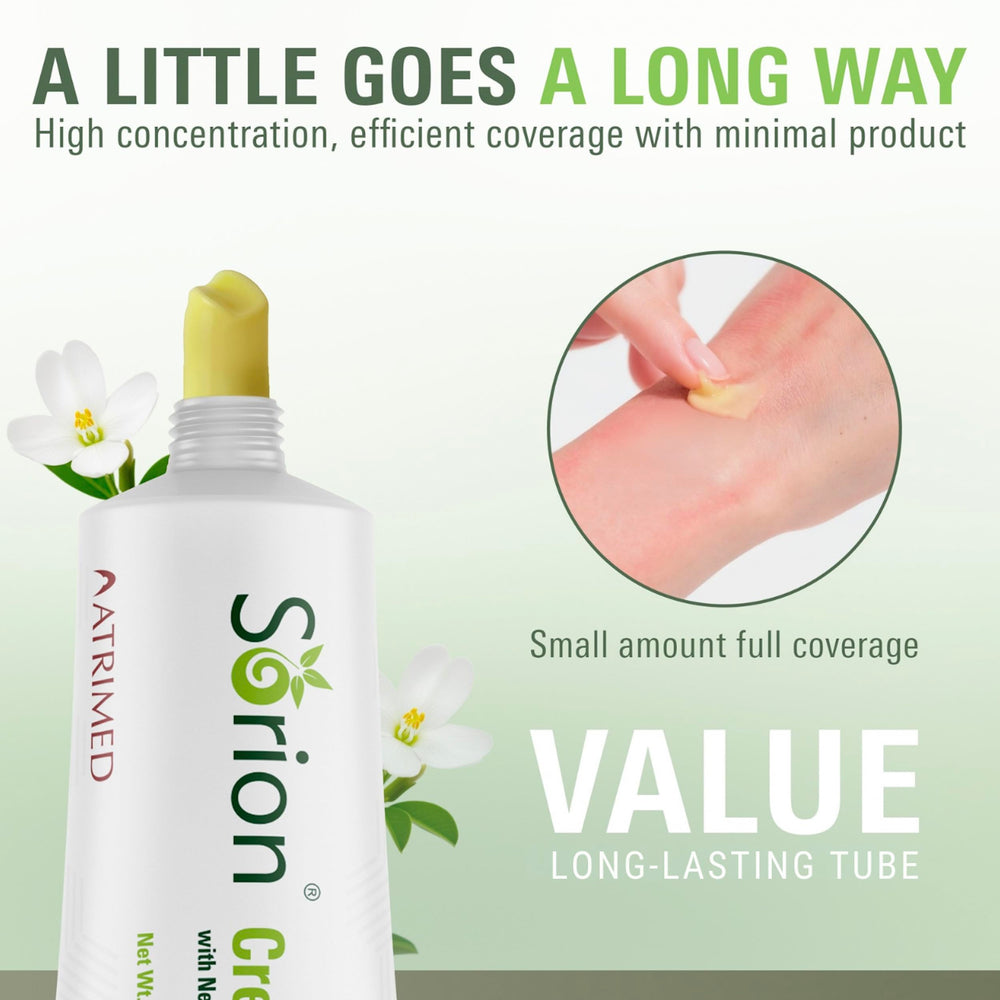 Sorion Cream application hands scene demonstrates easy daily use
