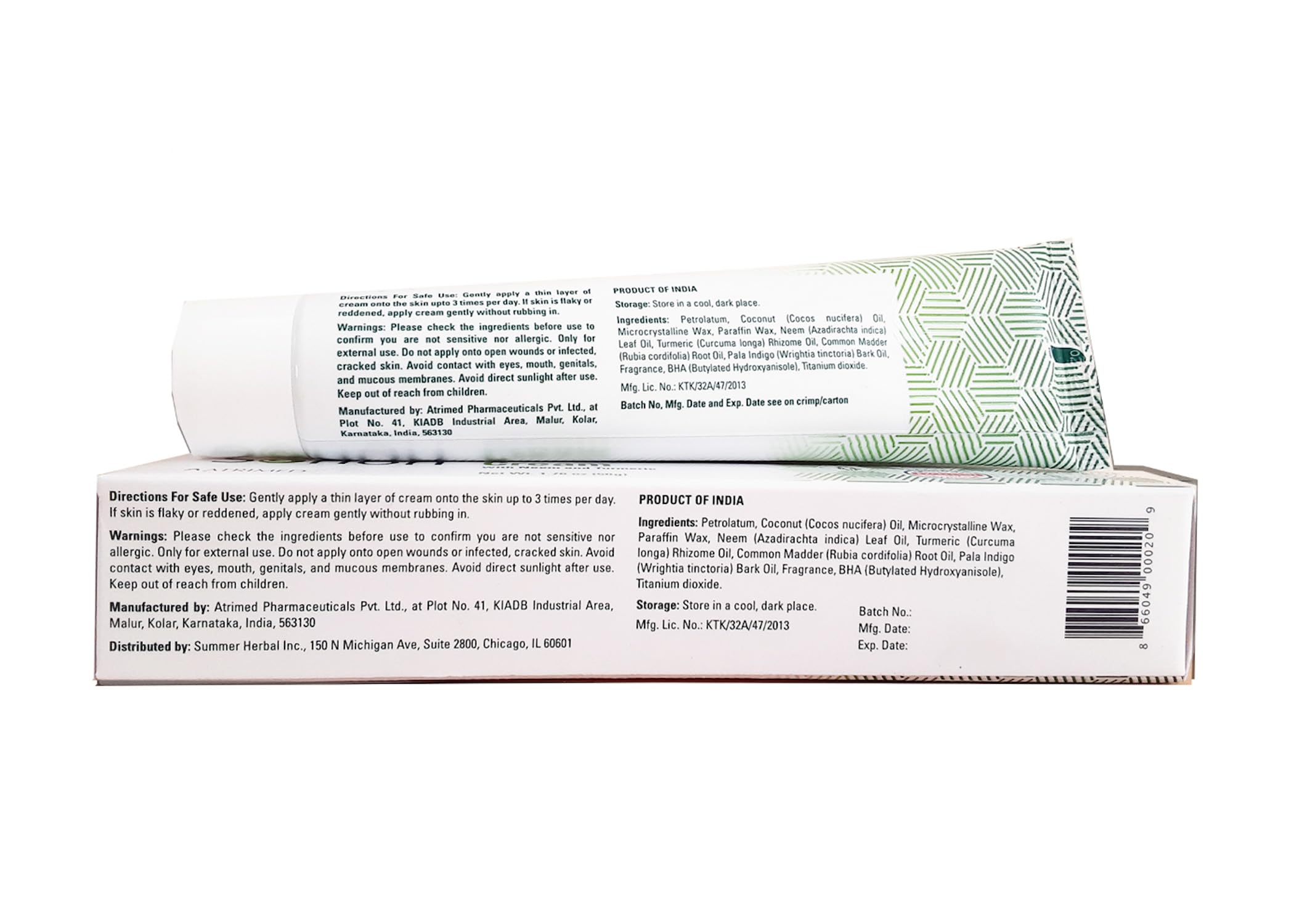 Sorion Cream neem turmeric leaves image emphasizing plant based care