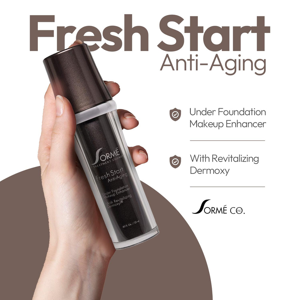 SORMÉ Fresh Start primer-hydration-vitamins showcases dewy look on dry skin