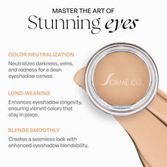 SORMÉ PRO Eyeshadow Primer matte finish helps crease-free color payoff