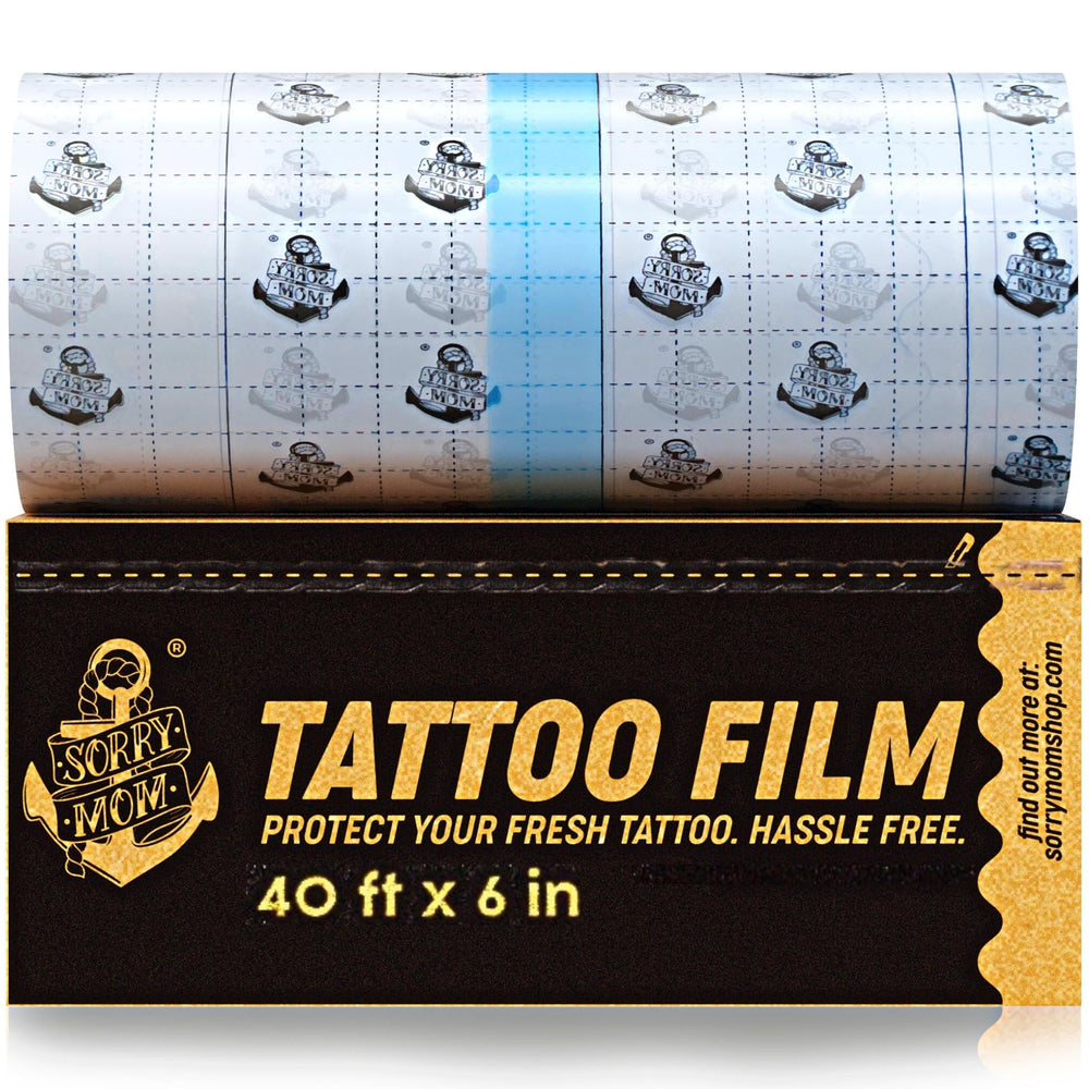 Sorry Mom tattoo aftercare bandage clear waterproof film protecting large ink areas during showers
