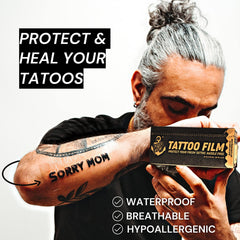 Sorry Mom tattoo wrap cuttable elasticity eases application on curves and joints