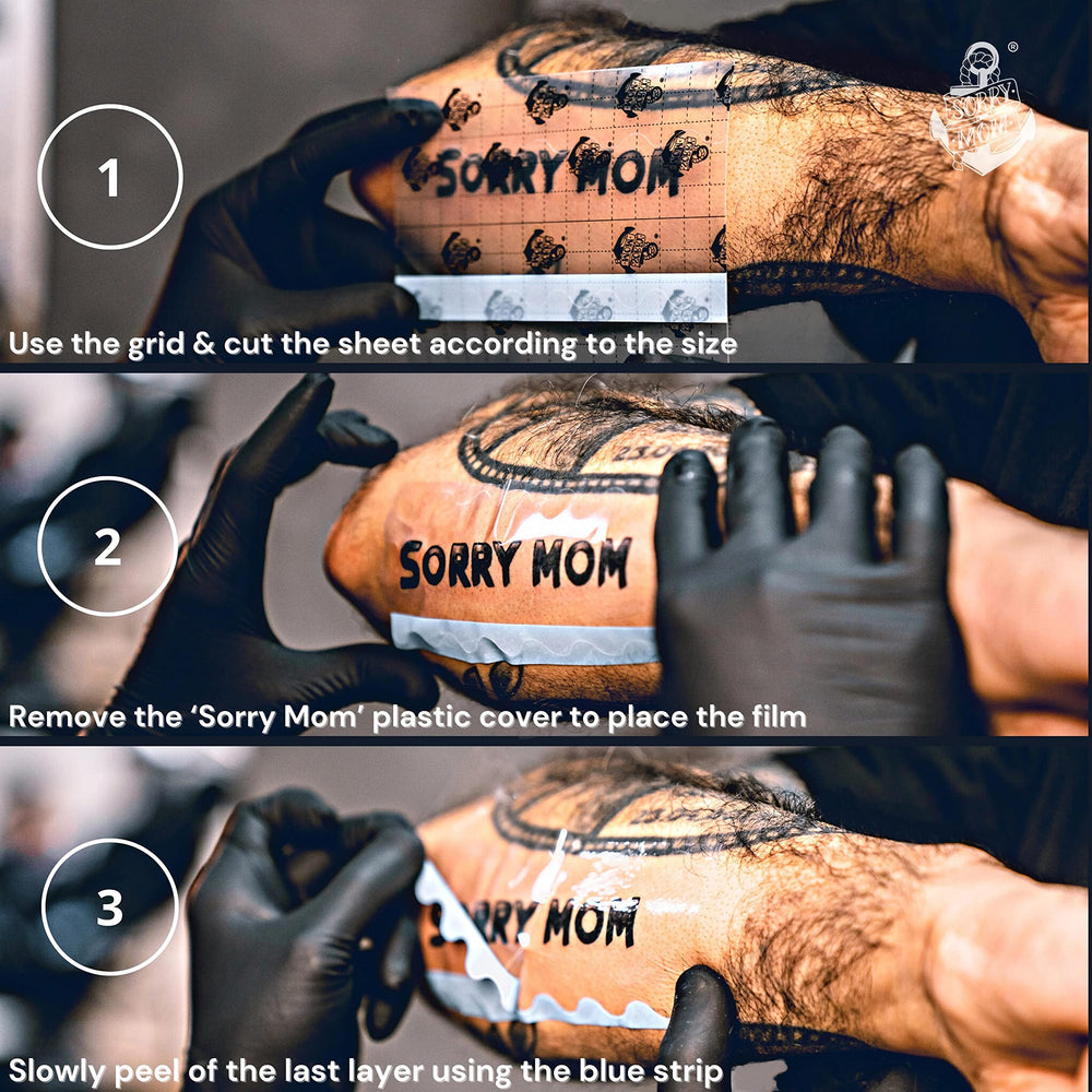 Sorry Mom tattoo bandage professional collab with Myke Chambers informs trusted care