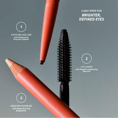 SOSHE Waterline Eye Brightener on the lower waterline adds subtle brightness.
