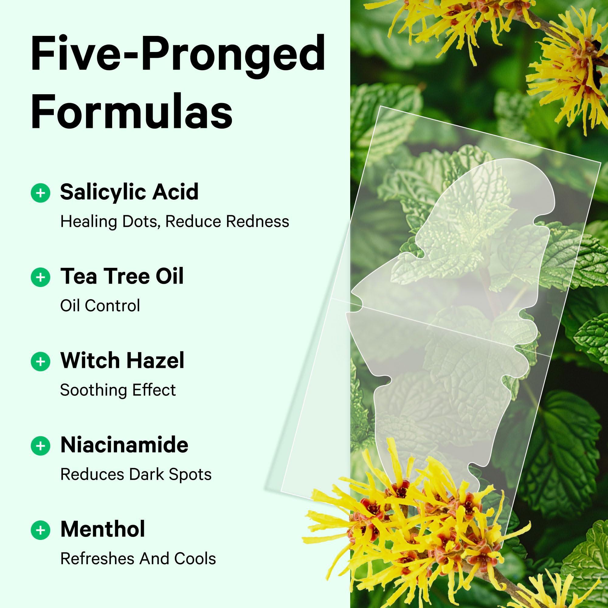 Sosky Nose Patches ingredients highlight salicylic acid and tea tree benefits.