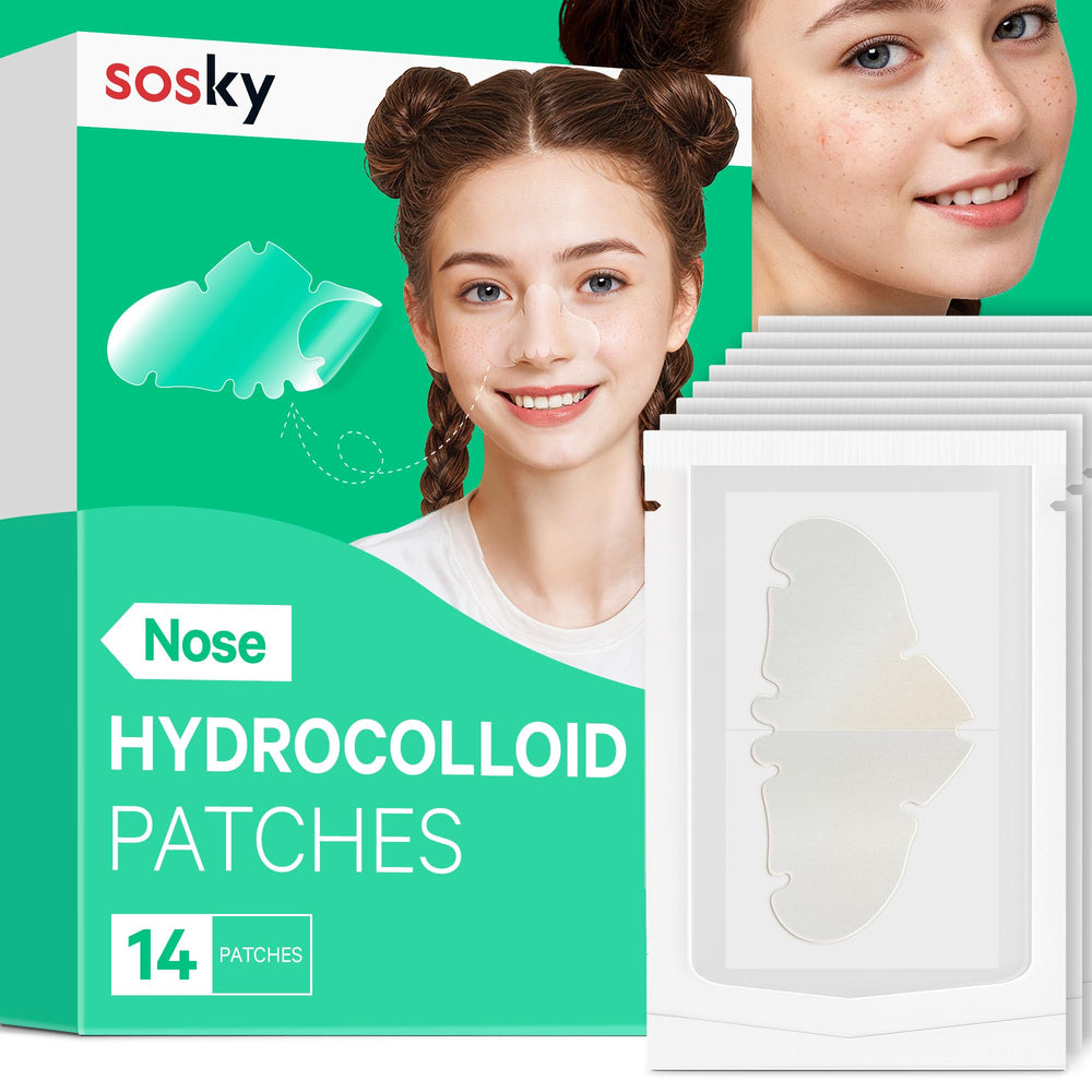 Sosky Nose Patches packaging for travel and on-the-go pore care.