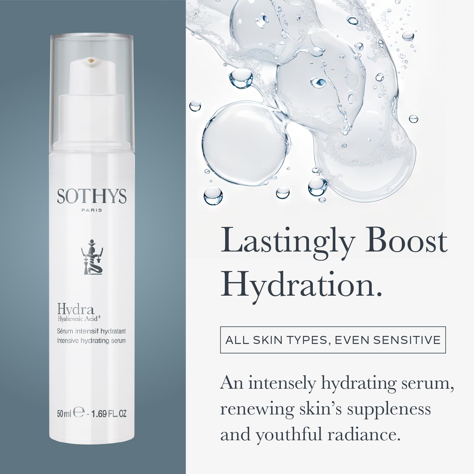 SOTHYS Hydrating Intensive Serum application swatch demonstrates fast absorption on skin