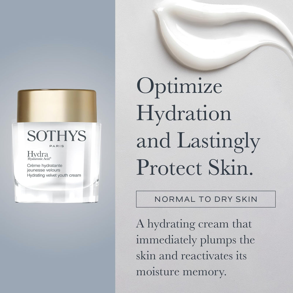 SOTHYS Hydrating Velvet Youth Cream texture swirl illustrating rich cream that nourishes dry skin