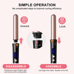 SOUKENGEN 0.75-inch cylindrical wand adds smooth, uniform waves.