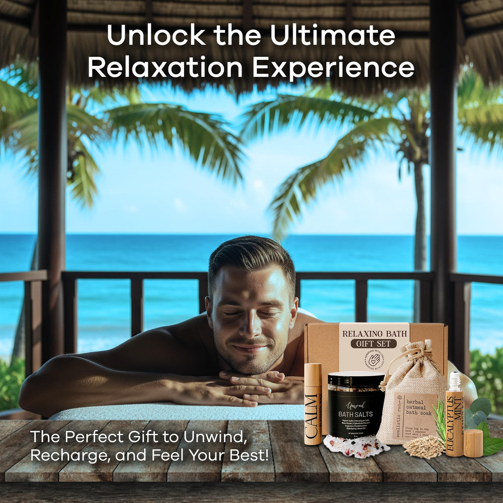 Soulistic Root luxury spa gift box close-up signaling ready to gift.