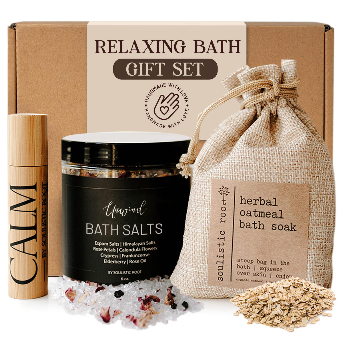 Soulistic Root Revitalizing Bath Set gift box ready for self-care moments.